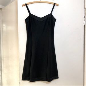 Black strappy little black dress